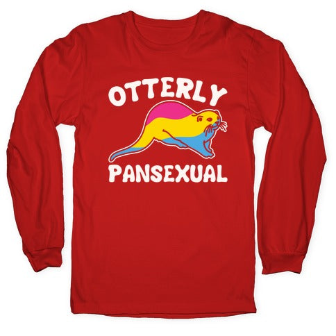 Otterly Pansexual White Print Longsleeve Tee