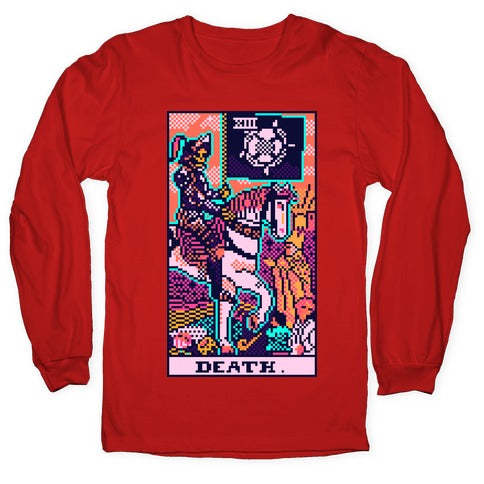 Pixelated Death Tarot Card Longsleeve Tee