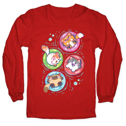 Pool Party Cats Longsleeve Tee