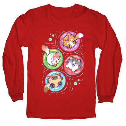 Pool Party Cats Longsleeve Tee