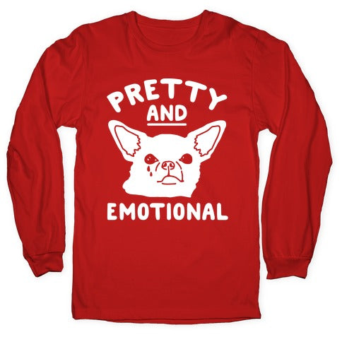 Pretty and Emotional White Print Longsleeve Tee