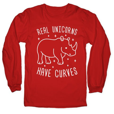 Real Unicorns Have Curves (Rhino) Longsleeve Tee