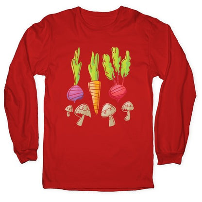 Retro Vegetable Pattern Longsleeve Tee