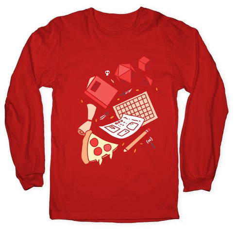 Tabletop RPG pattern Longsleeve Tee