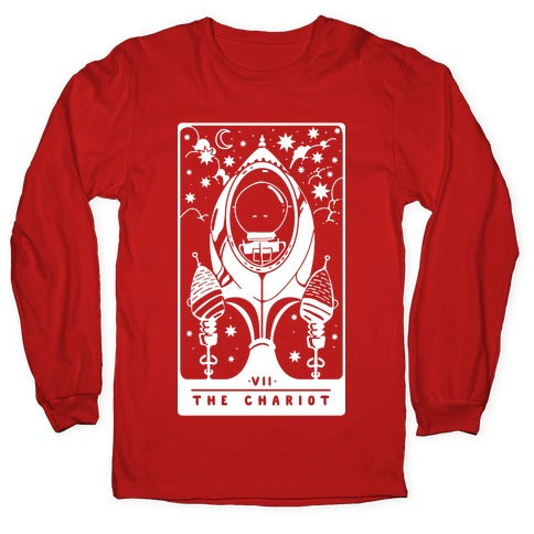 The Chariot Space Rocket Tarot Card Longsleeve Tee