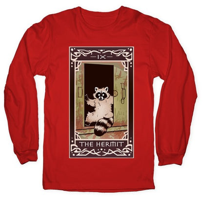 The Hermit Raccoon Tarot Card Longsleeve Tee