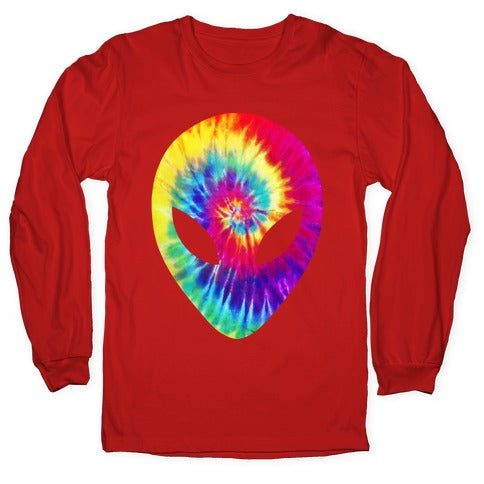 Tie Dye Alien Head Longsleeve Tee