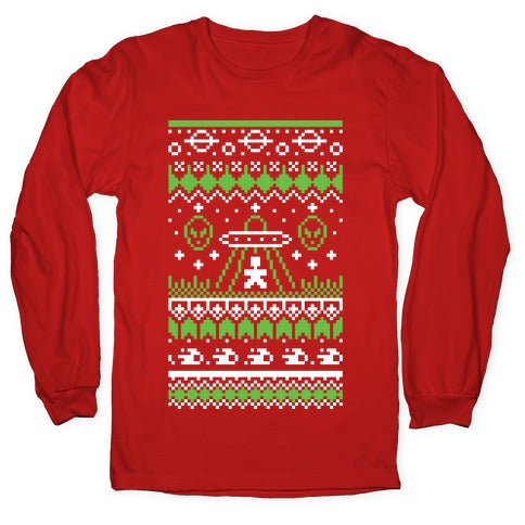 Ugly Alien Christmas Sweater Longsleeve Tee