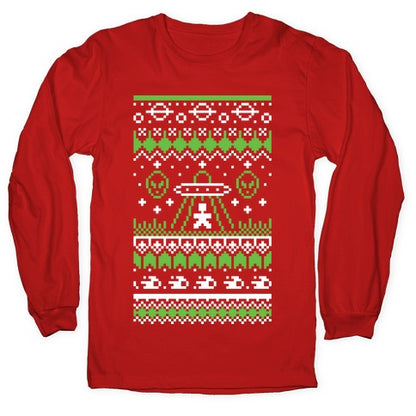 Ugly Alien Christmas Sweater Longsleeve Tee