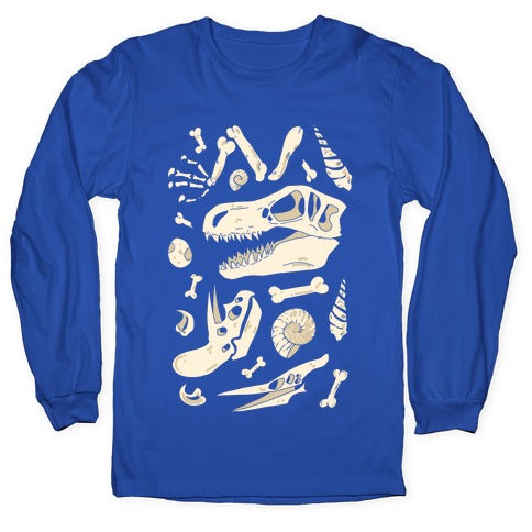 Dino Fossils Pattern Longsleeve Tee