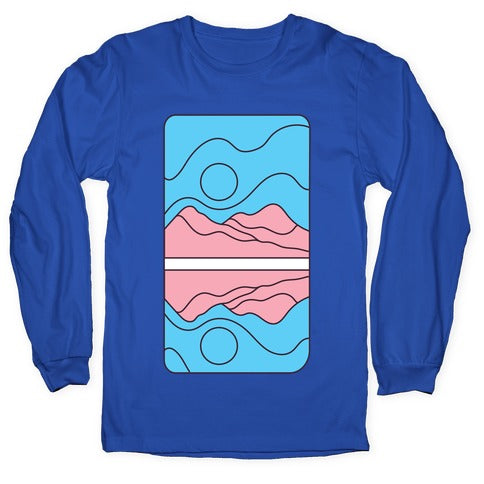 Groovy Pride Flag Landscapes: Trans Flag Longsleeve Tee