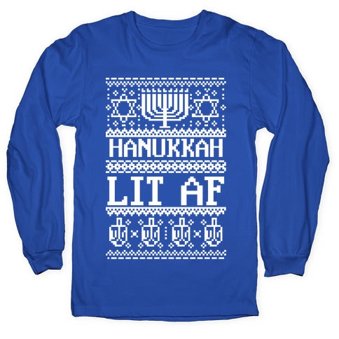 Hanukkah Lit AF Longsleeve Tee