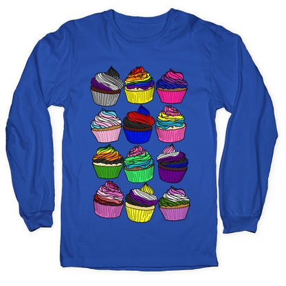 LGBTQ+ Cartoon Cupcakes Longsleeve Tee