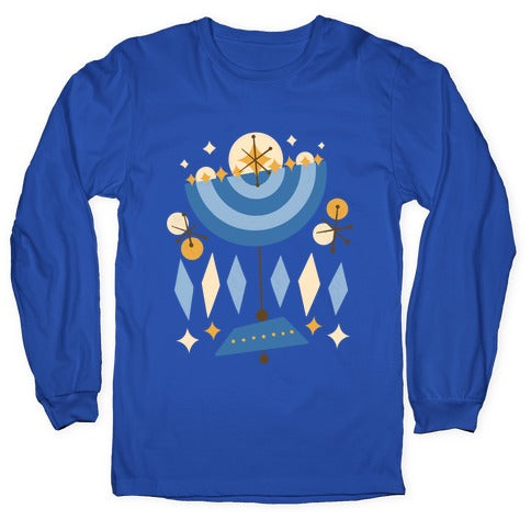 Mid-Century Modern Menorah (Hanukkah) Longsleeve Tee