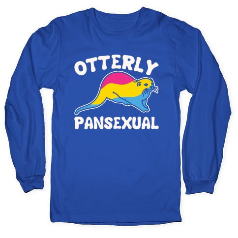 Otterly Pansexual White Print Longsleeve Tee