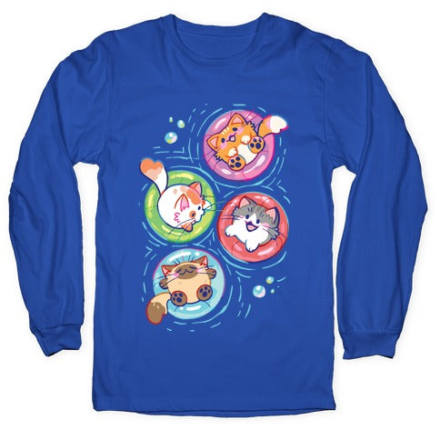 Pool Party Cats Longsleeve Tee