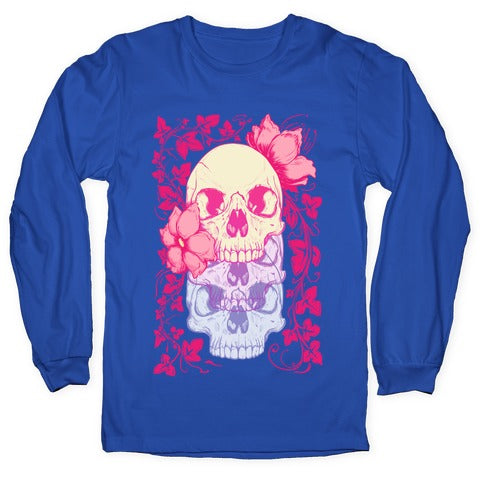 Skull of Vines and Flowers Longsleeve Tee