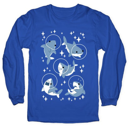 Space Shark Pattern Longsleeve Tee