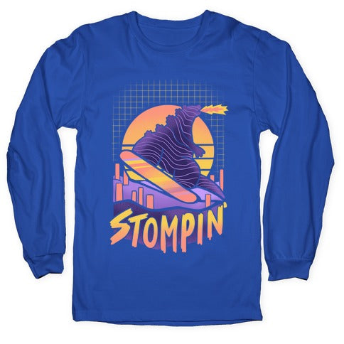 Stompin' Snowboarding Godzilla Longsleeve Tee