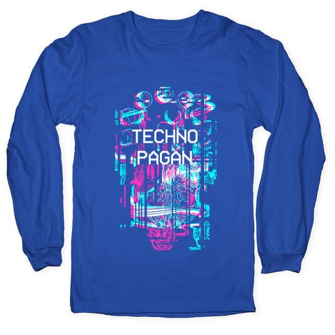Techno Pagan Glitch Art Longsleeve Tee