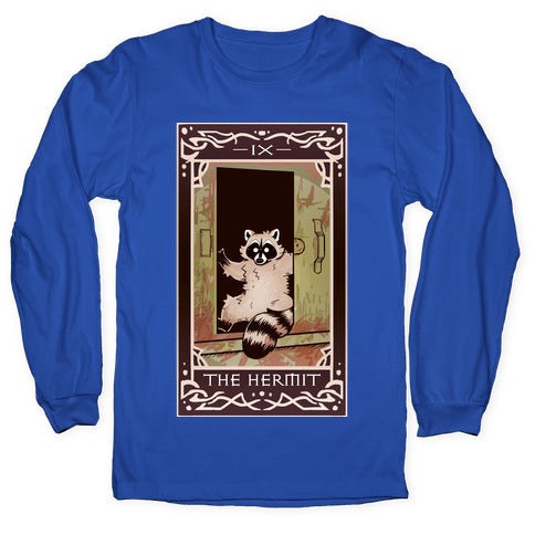 The Hermit Raccoon Tarot Card Longsleeve Tee