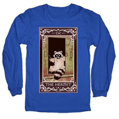 The Hermit Raccoon Tarot Card Longsleeve Tee