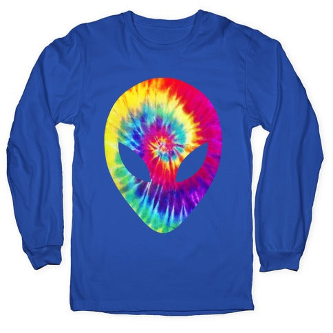 Tie Dye Alien Head Longsleeve Tee