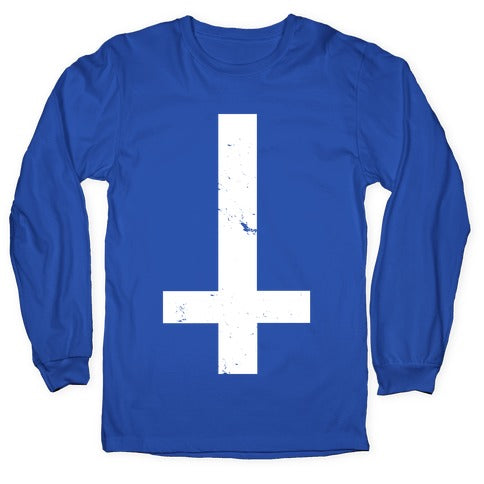 Upside Down Cross Longsleeve Tee | LookHUMAN