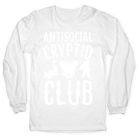 Antisocial Cryptid Club White Print Longsleeve Tee