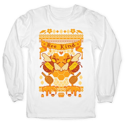Bee Kind Sweater Pattern Longsleeve Tee