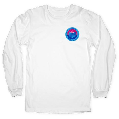 Bisexual Book Club Patch Version 2 White Print Longsleeve Tee