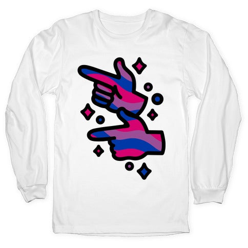 Bisexual Pride Finger Guns Longsleeve Tee