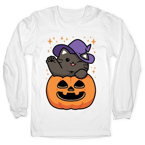 Cute Halloween Cat Longsleeve Tee