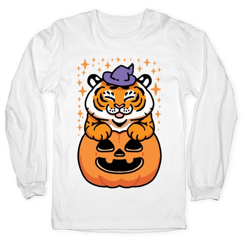 Cute Halloween Tiger Longsleeve Tee