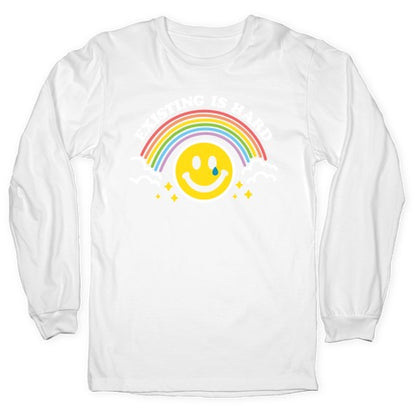 Existing Is Hard Rainbow Smile Longsleeve Tee