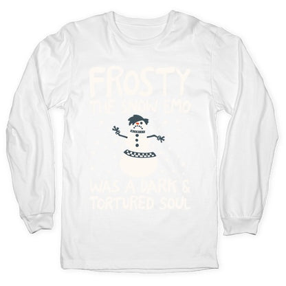 Frosty The Snow Emo Parody White Print Longsleeve Tee
