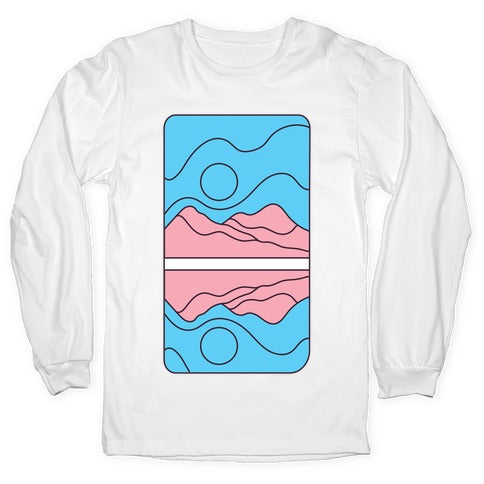 Groovy Pride Flag Landscapes: Trans Flag Longsleeve Tee