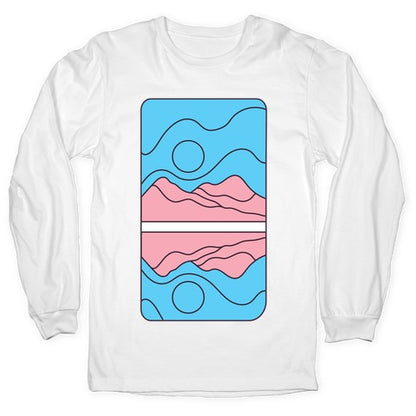 Groovy Pride Flag Landscapes: Trans Flag Longsleeve Tee