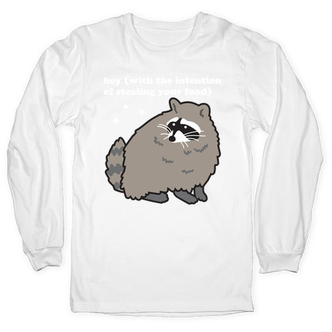 Hey (with the intention of stealing your food) Raccoon Longsleeve Tee