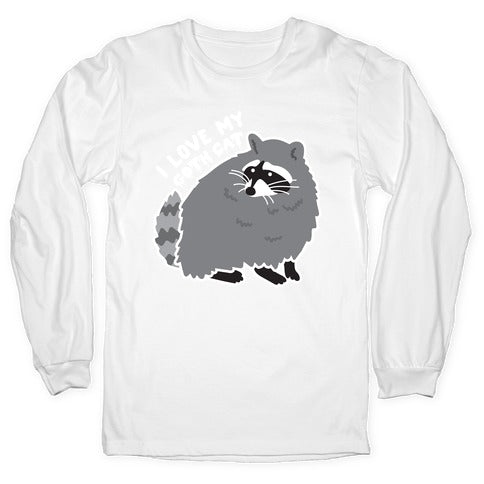 I Love My Goth Cat Raccoon Longsleeve Tee
