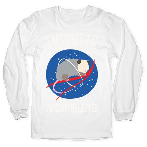 Infinite Possumbilities Parody White Print Longsleeve Tee