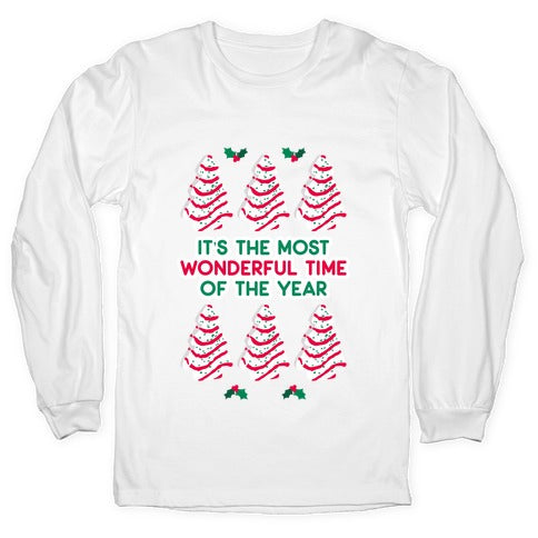 It's the Most Wonderful Time of the Year (Holiday Tree Cake Time) Longsleeve Tee
