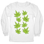 Kawaii Weed Leaves Longsleeve Tee