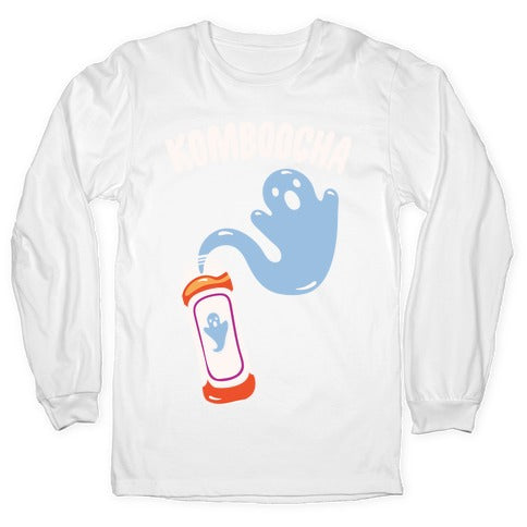 Komboocha Parody White Print Longsleeve Tee