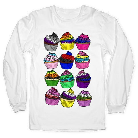 LGBTQ+ Cartoon Cupcakes Longsleeve Tee