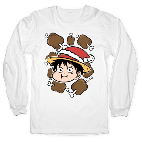 Luffy Holiday Feast Parody Longsleeve Tee
