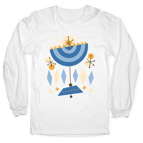 Mid-Century Modern Menorah (Hanukkah) Longsleeve Tee