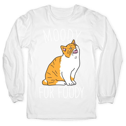 Moody For Foody Cat Longsleeve Tee