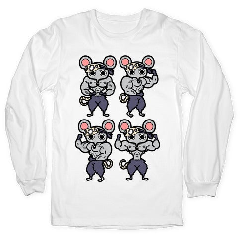 Muscle Mice Pattern Parody Longsleeve Tee