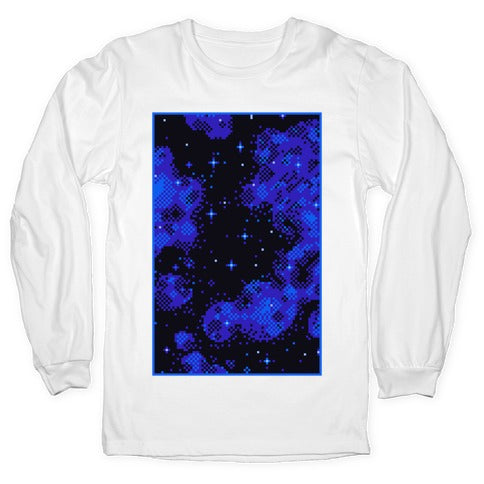 Pixelated Blue Nebula Longsleeve Tee